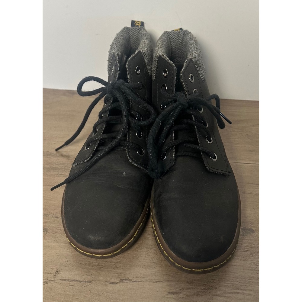 Dr‎ Doc Martens Maelly Boots Womens 7 Black Leather Padded Lace Up - Picture 4 of 8